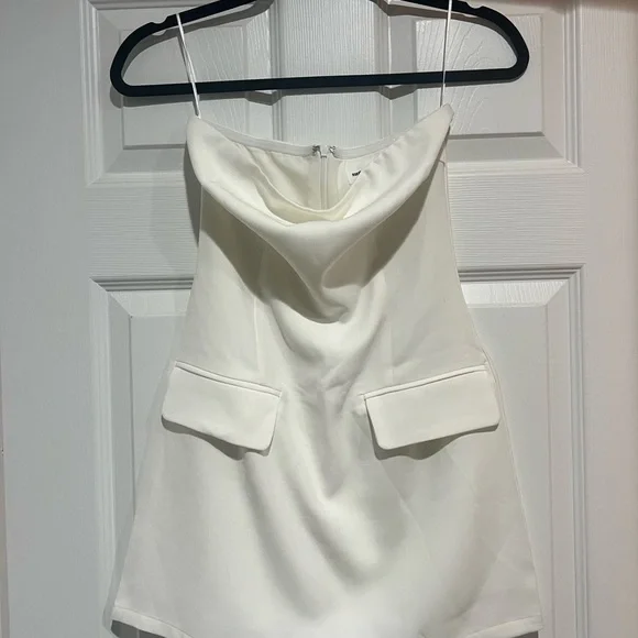 NWOT Revolve Superdown Strapless White Mini Dress - Picture 2 of 2